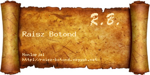 Raisz Botond névjegykártya